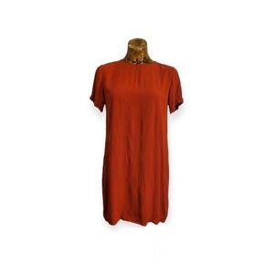 Olivaceous orange short sleeve dress summer spring Medium